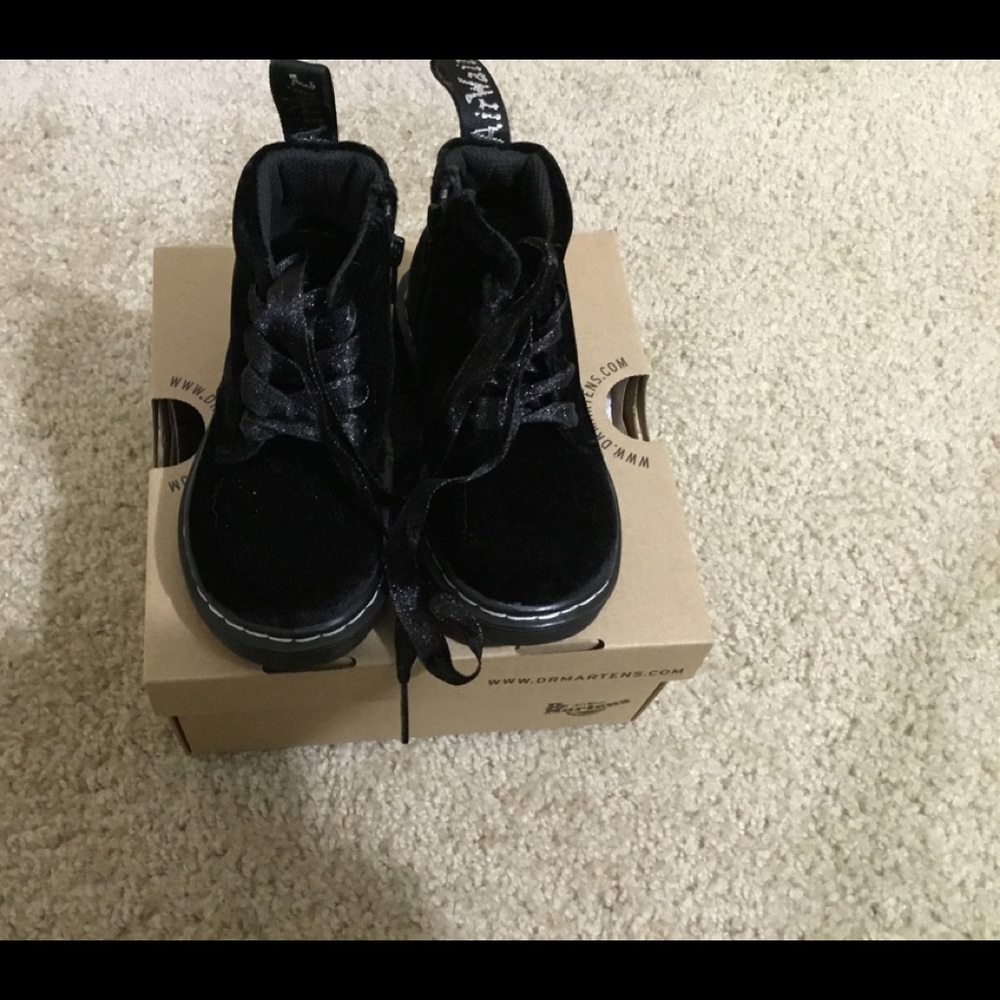 Dr. Martens Black Velvet Boots BRAND NEW